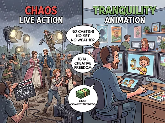 AI-assisted advertising animation