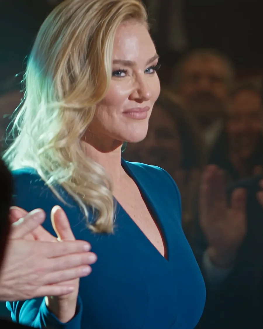 Brooke Kelley, as generated in the spot, walking through the applauding crowd