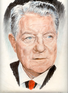 Portrait of Jean Gabin in coloured pencil by Ali Bali Portrait of Jean Gabin in coloured pencil by Ali Bali
