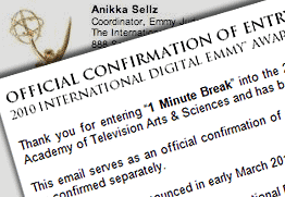 Digital Emmy Awards 2010 - Official Confirmation of Entry