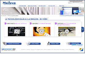 Page des vidéos du site Maileva