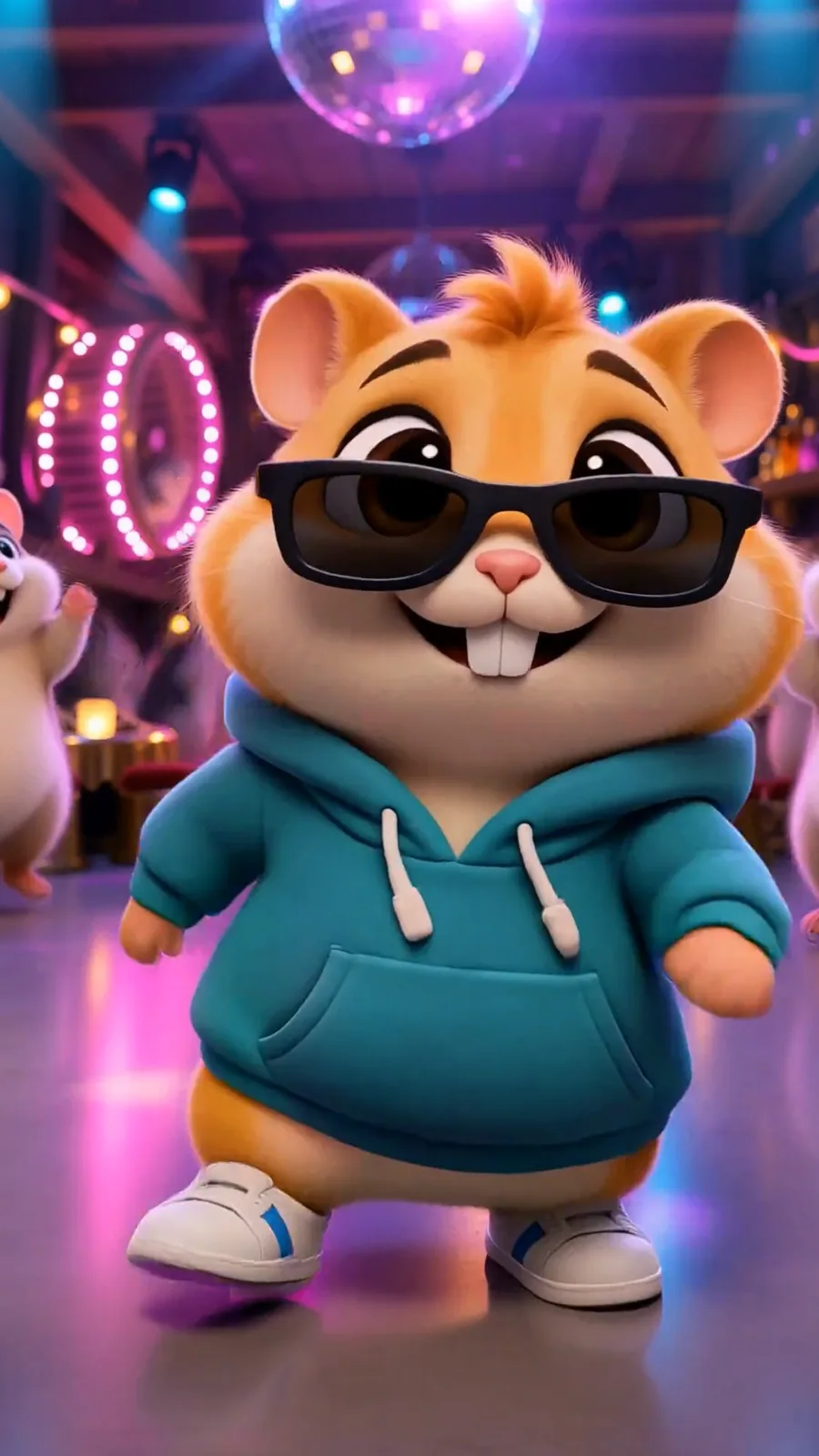 The hamster dancing in the club, sunglasses still on