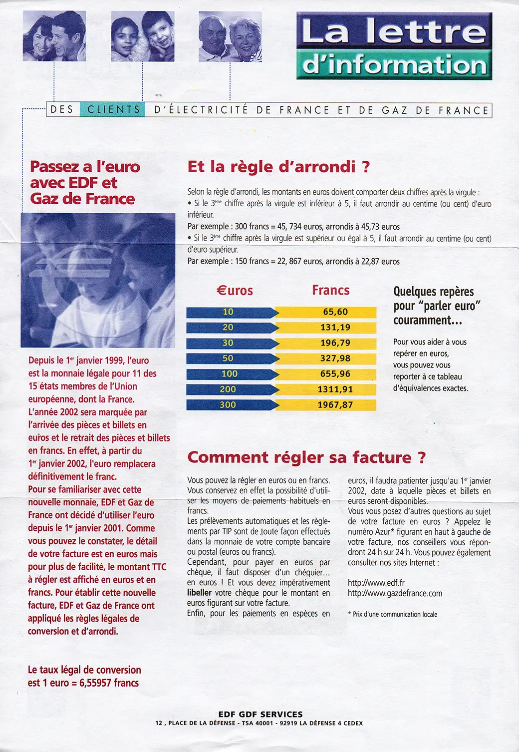 La lettre d'information des clients d'Électricité de France et de Gaz de France