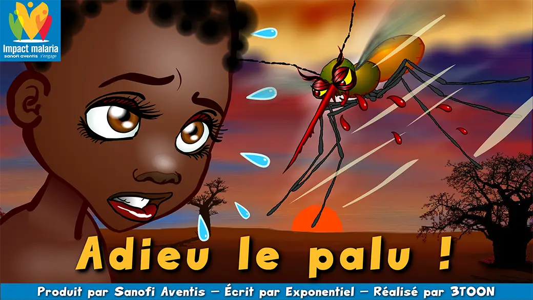 Dessin animé Adieu le palu ! pour Sanofi-Aventis