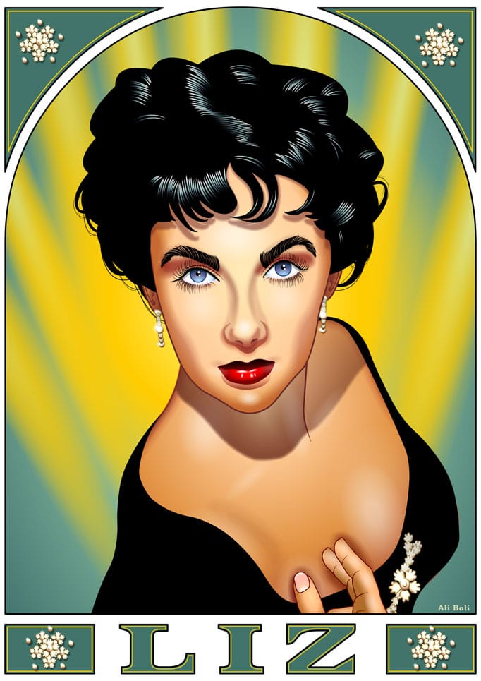 portrait de Liz Taylor réalisé en Flash portrait de Liz Taylor réalisé en Flash