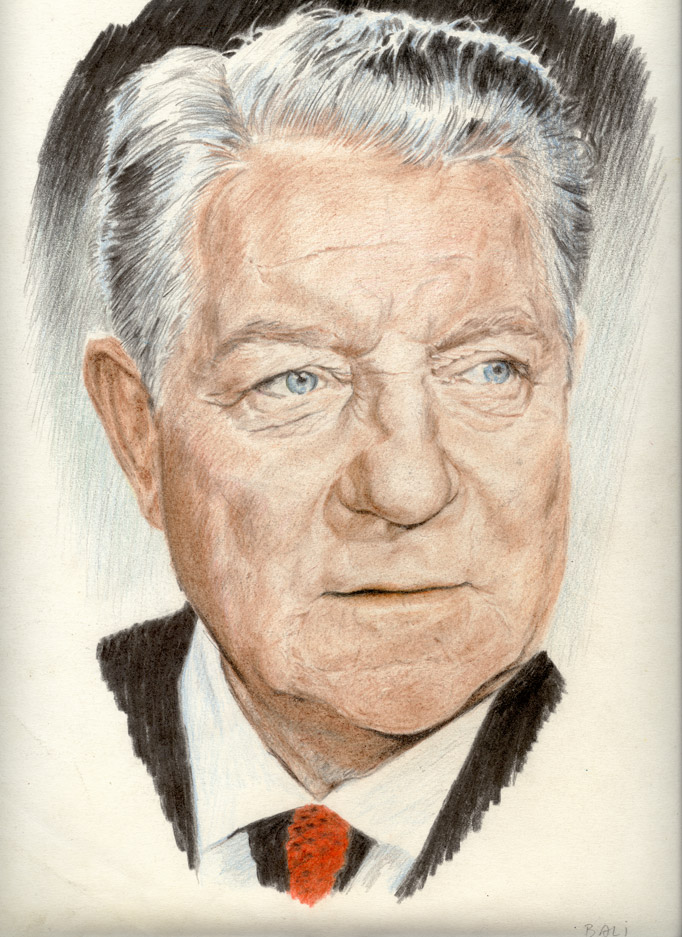 portrait de Jean Gabin aux crayons de couleur